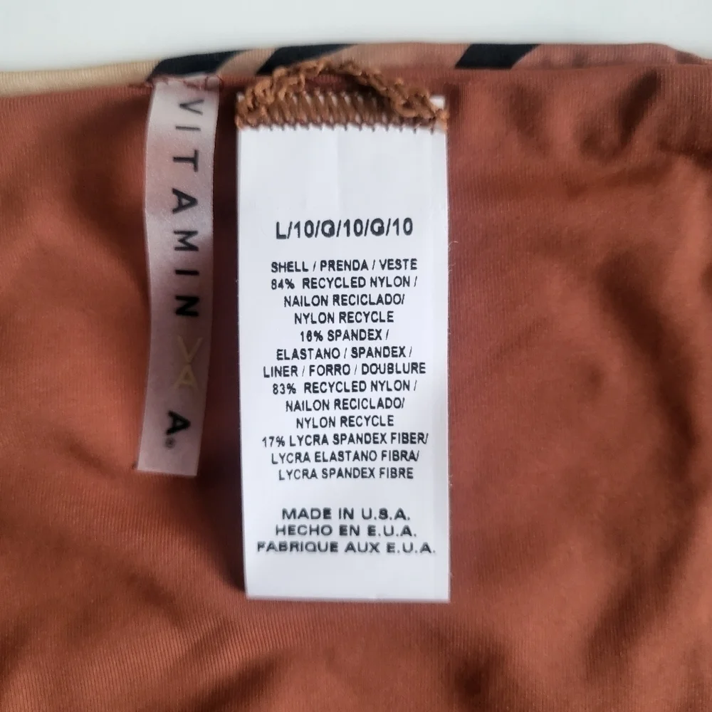 New Vitamin A Luciana Ziva Tiger Stripe Classic Reversible Bikini Bottoms 10/L - Picture 10 of 11